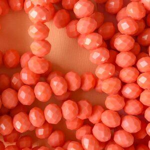 6mm Coral Glass Beads Strand